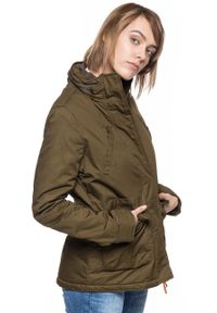 Lee - DAMSKA KURTKA ZIMOWA LEE FIELD JACKET L56WVTMP DARK OLIVE. Materiał: futro. Sezon: zima