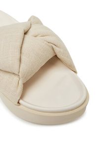 Inuikii Klapki Oversized Linken Knot-147 1028 Écru. Materiał: materiał #2