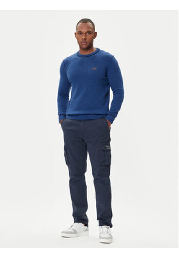 Aeronautica Militare Sweter 252MA1608UL00924 Niebieski Regular Fit. Kolor: niebieski. Materiał: wełna