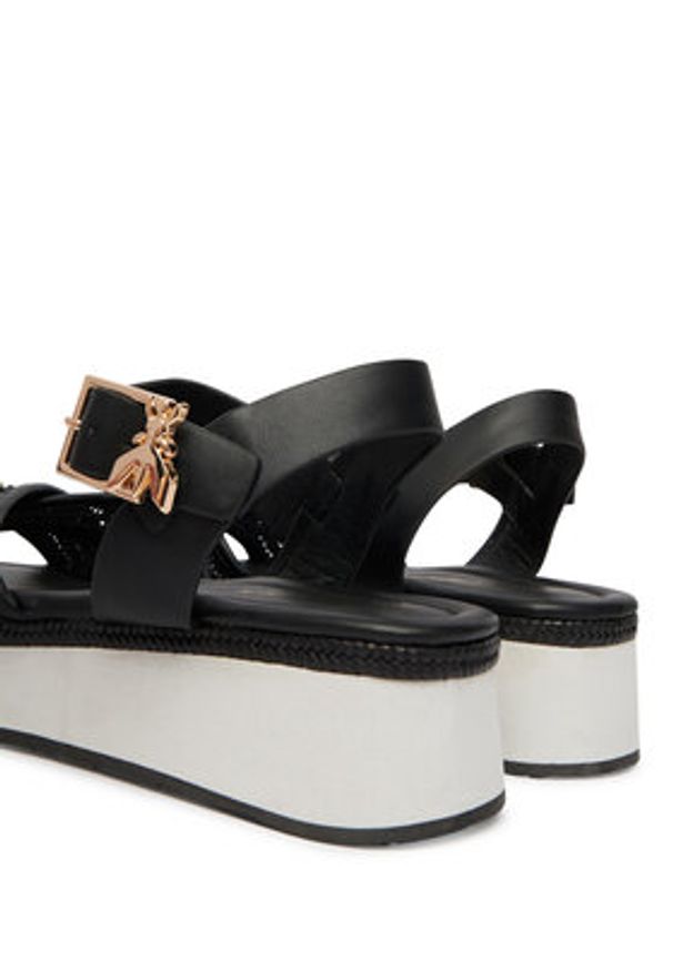 Patrizia Pepe Sandały PPJ392/31 Czarny. Kolor: czarny. Materiał: skóra