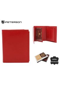 Portfel skórzany Peterson [DH] PTN RD-270-GCL czerwony. Kolor: czerwony. Materiał: skóra