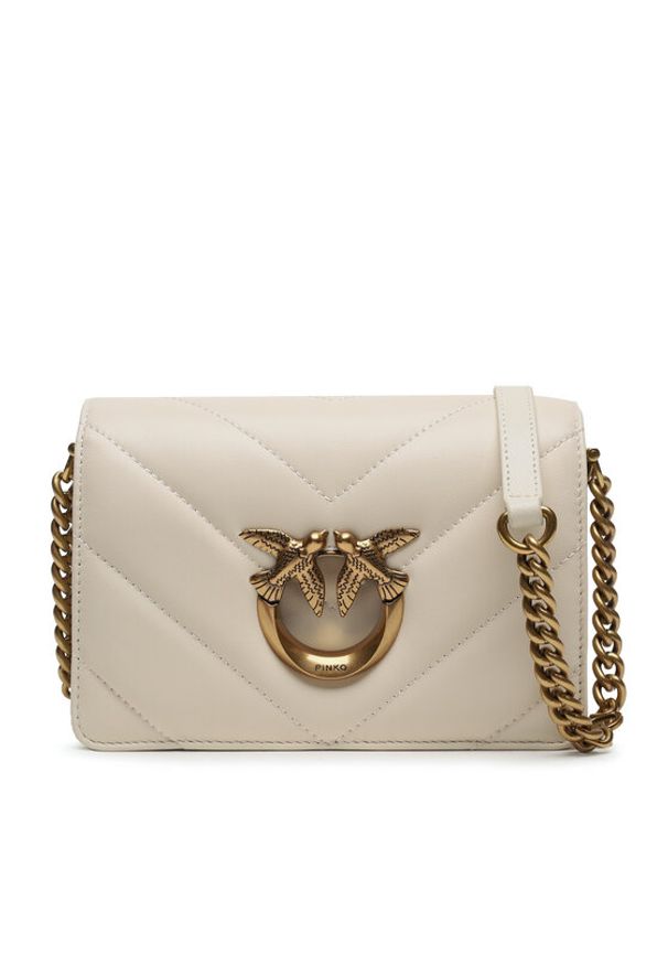 Pinko Torebka Love Click Mini AI 23-24 PLTT 100067 A136 Écru. Materiał: skórzane