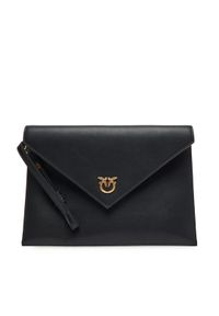 Pinko - PINKO Torebka Flat Purse Handle AI 25-26 PCPL104820 A0F1 Czarny. Kolor: czarny. Materiał: skórzane