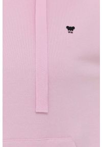 Weekend Max Mara bluza bawełniana damska kolor różowy z kapturem gładka. Typ kołnierza: kaptur. Kolor: różowy. Materiał: bawełna. Długość rękawa: długi rękaw. Długość: długie. Wzór: gładki