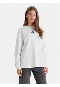 Calvin Klein Jeans Bluza Monologo LV047E211G Biały Oversize. Kolor: biały. Materiał: bawełna #1