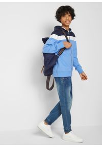 bonprix - Bluza rozpinana z kapturem z miękkiej mieszanki bawełny. Typ kołnierza: kaptur. Kolor: niebieski. Materiał: bawełna. Styl: sportowy #3