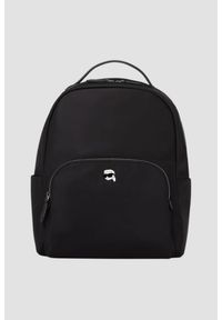 Karl Lagerfeld - KARL LAGERFELD Czarny plecak damski Ikon Nylon. Kolor: czarny. Materiał: nylon. Wzór: aplikacja. Styl: casual, elegancki #1