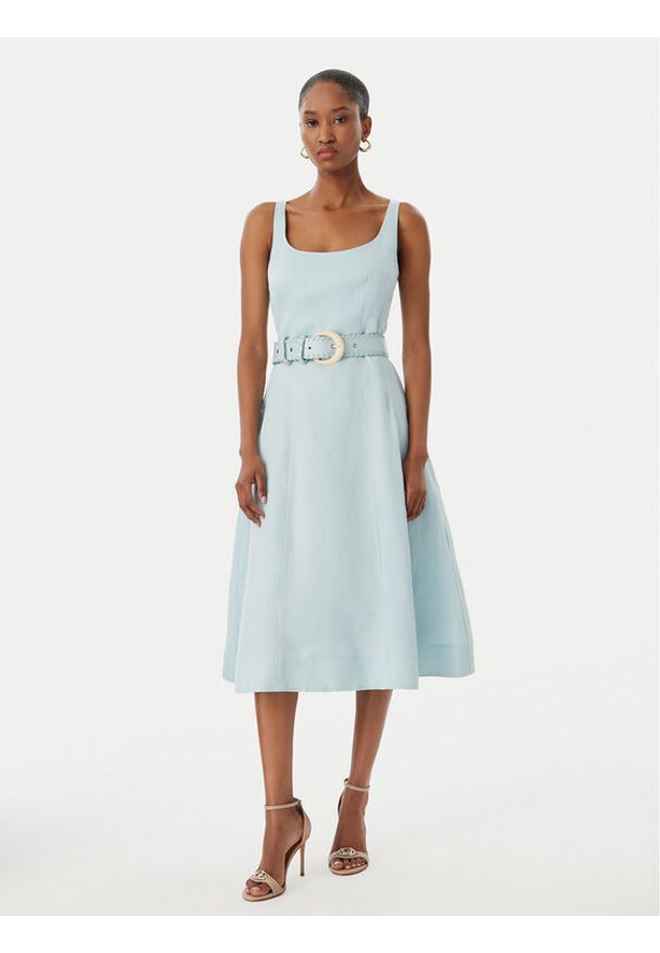 Marciano Guess Sukienka codzienna G6GK33 W1877 Turkusowy Regular Fit. Okazja: na co dzień. Kolor: turkusowy. Materiał: lyocell. Typ sukienki: proste. Styl: casual