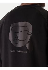 Karl Lagerfeld - KARL LAGERFELD Bluza 705010 554910 Czarny Regular Fit. Typ kołnierza: dekolt w karo. Kolor: czarny. Materiał: bawełna #4