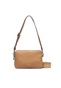 Calvin Klein Torebka Webbing 2X Strap Camera Bag LV04F3656G Beżowy. Kolor: beżowy. Materiał: skórzane #1
