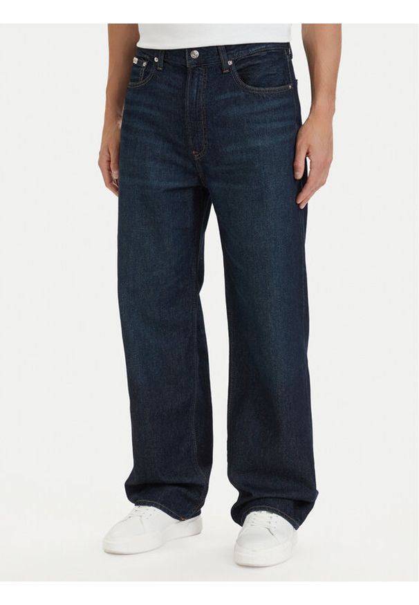 Calvin Klein Jeansy LV04RG785G Granatowy Baggy Fit. Kolor: niebieski