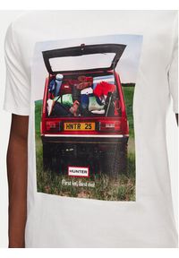Hunter T-Shirt Tomi Grapphic HARM0037251 Biały Regular Fit. Kolor: biały. Materiał: bawełna