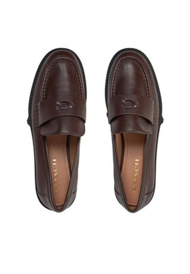 Coach Loafersy Leah CB990 Brązowy. Kolor: brązowy. Materiał: skóra
