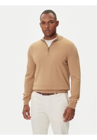 BOSS Sweter Ebenji 50528300 Beżowy Regular Fit. Kolor: beżowy. Materiał: wełna #1