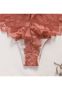 Intica - Figi koronkowe z ozdobnymi paseczkami na specjalne okazje Pansie. Kolor: żółty. Materiał: koronka. Wzór: koronka #9