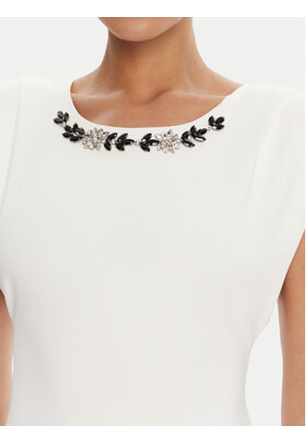 Rinascimento Sukienka koktajlowa CFC0020043002 Biały Slim Fit. Kolor: biały. Materiał: syntetyk. Styl: wizytowy