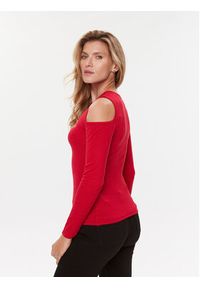 Guess Sweter W3BR80 Z2YK2 Czerwony Slim Fit. Kolor: czerwony. Materiał: wiskoza