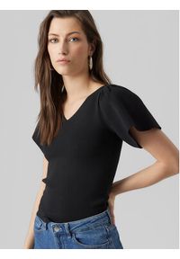 Vero Moda Bluzka Ginny 10278323 Czarny Slim Fit. Kolor: czarny. Materiał: syntetyk #3
