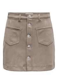 only - ONLY Spódnica z imitacji skóry Amazing 15351289 Beżowy Slim Fit. Kolor: beżowy. Materiał: syntetyk #7