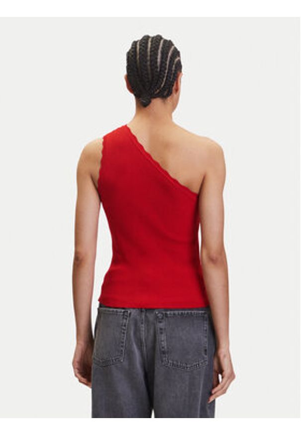 JDY Top Nanna 15351420 Czerwony Slim Fit. Kolor: czerwony. Materiał: wiskoza