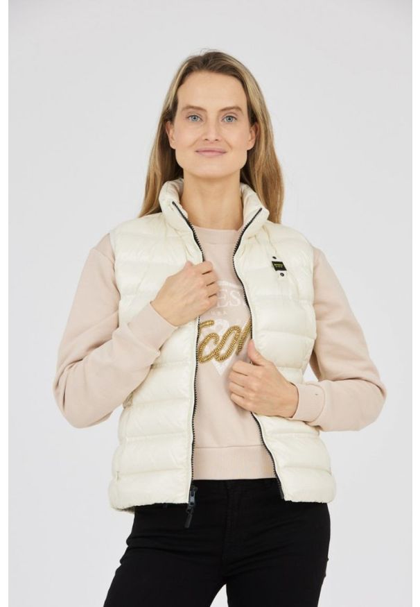 Blauer USA - BLAUER Ecru bezrękawnik damski Sherri. Kolor: biały. Materiał: poliamid. Długość rękawa: bez rękawów