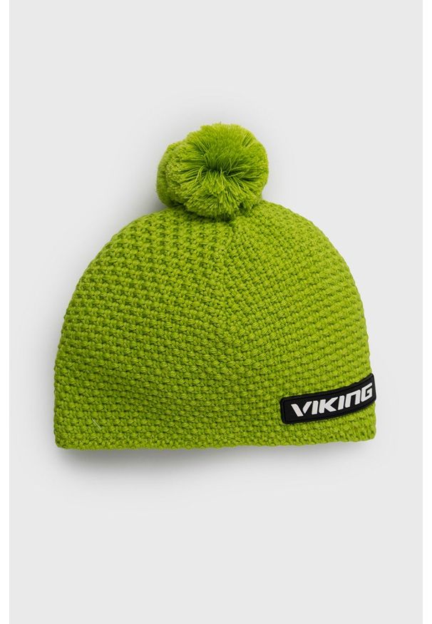 Viking czapka kolor zielony wełniana. Kolor: zielony. Materiał: wełna