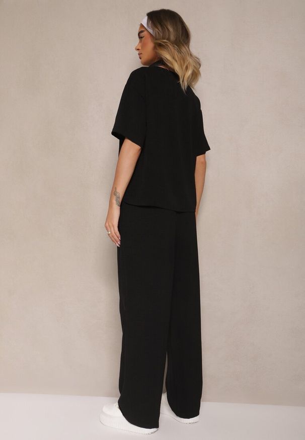 Renee - Czarny Komplet w Stylu Oversize Utility Bluzka i Szerokie Spodnie Eviralitta. Kolor: czarny