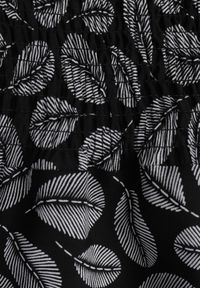 Born2be - Czarne Spodnie z Bawełny Kuloty z Gumką w Pasie Karemisia. Kolor: czarny. Materiał: bawełna. Wzór: aplikacja. Sezon: lato #4