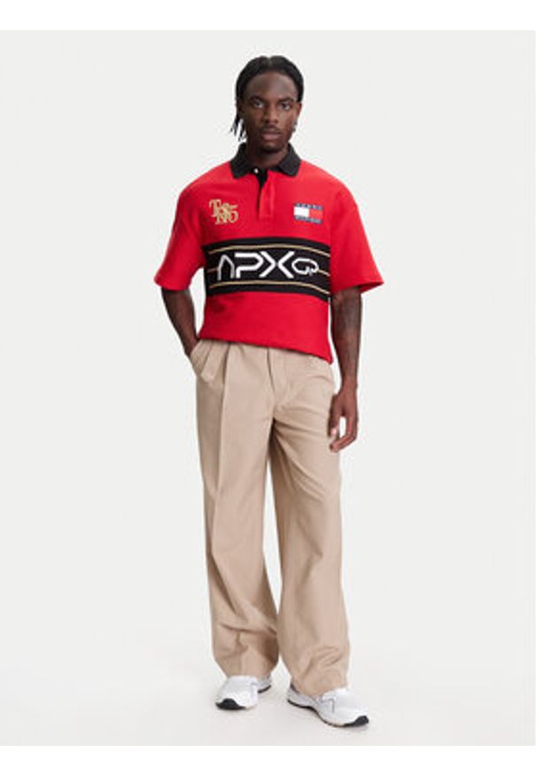 TOMMY HILFIGER - Tommy Hilfiger Polo F1 Movie Race Day MW0MW41393 Czerwony Relaxed Fit. Typ kołnierza: polo. Kolor: czerwony. Materiał: bawełna