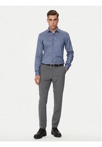 Calvin Klein Koszula K10K113164 Granatowy Slim Fit. Kolor: niebieski. Materiał: bawełna