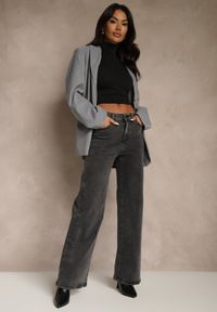 Renee - Szare Jeansy Wide Leg High Waist Mevandria. Okazja: na co dzień, na randkę. Stan: podwyższony. Kolor: szary. Styl: casual #5