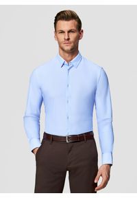 Pako Lorente - PAKO LORENTE - Dzianinowa koszula męska mikrowzór. Typ kołnierza: kołnierzyk klasyczny. Materiał: dzianina. Długość rękawa: długi rękaw. Długość: długie #1