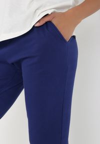 Born2be - Niebiesko-Granatowe Spodnie Laodite. Stan: podwyższony. Kolor: niebieski. Materiał: dresówka, bawełna. Długość: długie