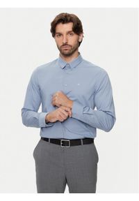 Calvin Klein Koszula K10K110856 Niebieski Slim Fit. Kolor: niebieski. Materiał: bawełna