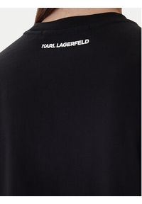 Karl Lagerfeld - KARL LAGERFELD T-Shirt A1W17126 Czarny Regular Fit. Typ kołnierza: dekolt w karo. Kolor: czarny. Materiał: bawełna #3