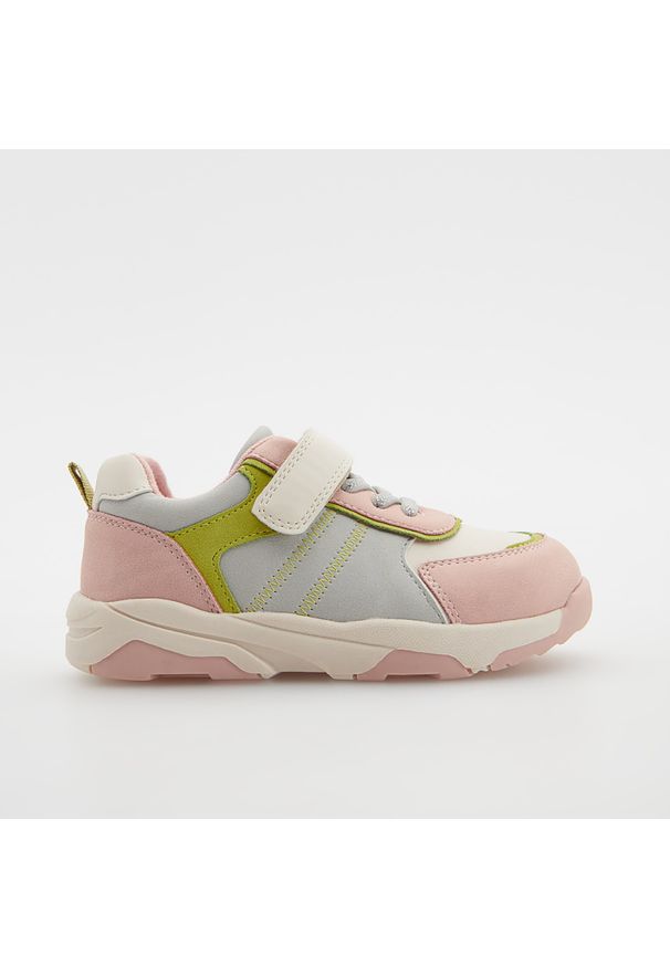 Reserved - Kolorowe sneakersy na grubej podeszwie - Różowy. Kolor: różowy. Wzór: kolorowy