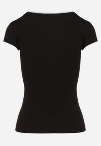 Born2be - Czarny Bawełniany T-shirt z Ozdobnym Nadrukiem Ianestra. Kolor: czarny. Materiał: bawełna. Wzór: nadruk. Sezon: lato #7