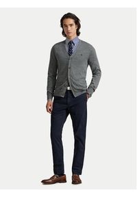 Polo Ralph Lauren Kardigan 710946144004 Szary Slim Fit. Typ kołnierza: polo. Kolor: szary. Materiał: wełna