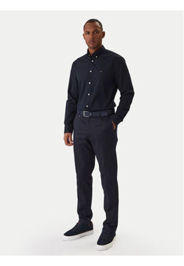 TOMMY HILFIGER - Tommy Hilfiger Koszula Core Flex MW0MW39988 Granatowy Regular Fit. Kolor: niebieski. Materiał: bawełna