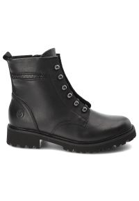 Czarne Botki Remonte Wygodne Obuwie Damskie Ze Skóry Naturalnej. Okazja: na co dzień. Kolor: czarny. Materiał: skóra. Sezon: zima, jesień. Styl: casual #4