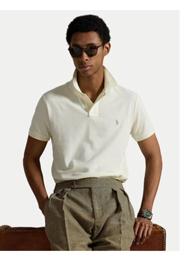Polo Ralph Lauren Polo 710534735420 Écru Regular Fit. Typ kołnierza: polo. Kolor: kremowy. Materiał: bawełna