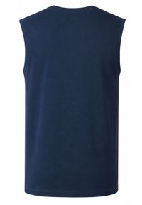 Letni Bezrękawnik Męski (Tank Top) - Pako Jeans - Granatowy. Okazja: na co dzień, na plażę. Kolor: niebieski. Materiał: bawełna. Długość rękawa: bez rękawów. Sezon: lato. Styl: casual #3