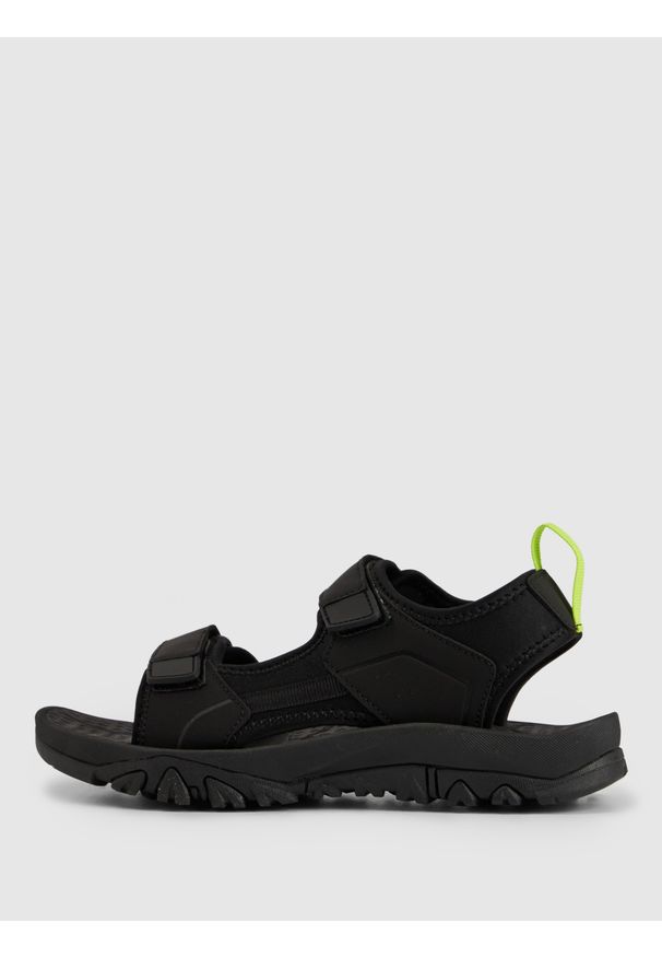 4f - 4F Sandały SVING chłopięce - czarne 37. Okazja: na co dzień. Zapięcie: rzepy. Kolor: czarny. Materiał: materiał, neopren, guma. Sezon: lato. Styl: wakacyjny, casual