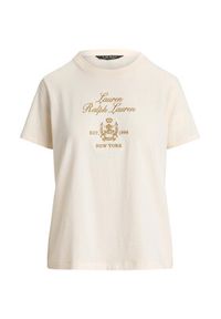 Lauren Ralph Lauren - LAUREN RALPH LAUREN T-Shirt 200P13943002 Kremowy Regular Fit. Kolor: kremowy. Materiał: bawełna #6