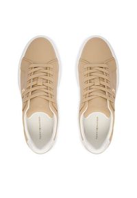 TOMMY HILFIGER - Tommy Hilfiger Sneakersy Th Chic Platform FW0FW09396 Brązowy. Kolor: brązowy. Materiał: skóra. Obcas: na platformie #5