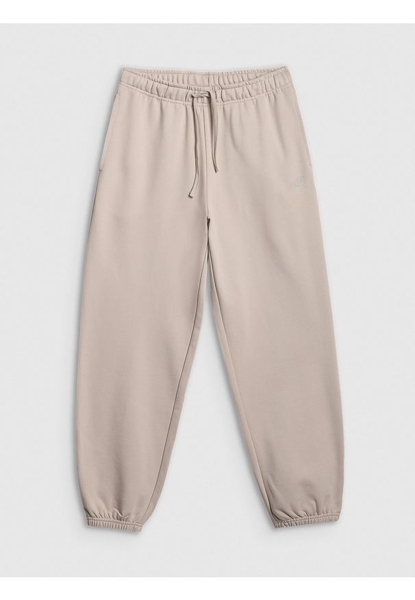 4f - 4F Spodnie dresowe joggery damskie - szare XL. Stan: podwyższony. Kolor: szary. Materiał: dresówka