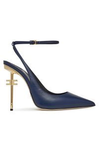 Elisabetta Franchi Szpilki SA-26B-51E2 Granatowy. Kolor: niebieski. Materiał: skóra. Obcas: na szpilce