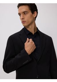 Reserved - Marynarka slim fit - czarny. Kolor: czarny. Materiał: wiskoza, tkanina