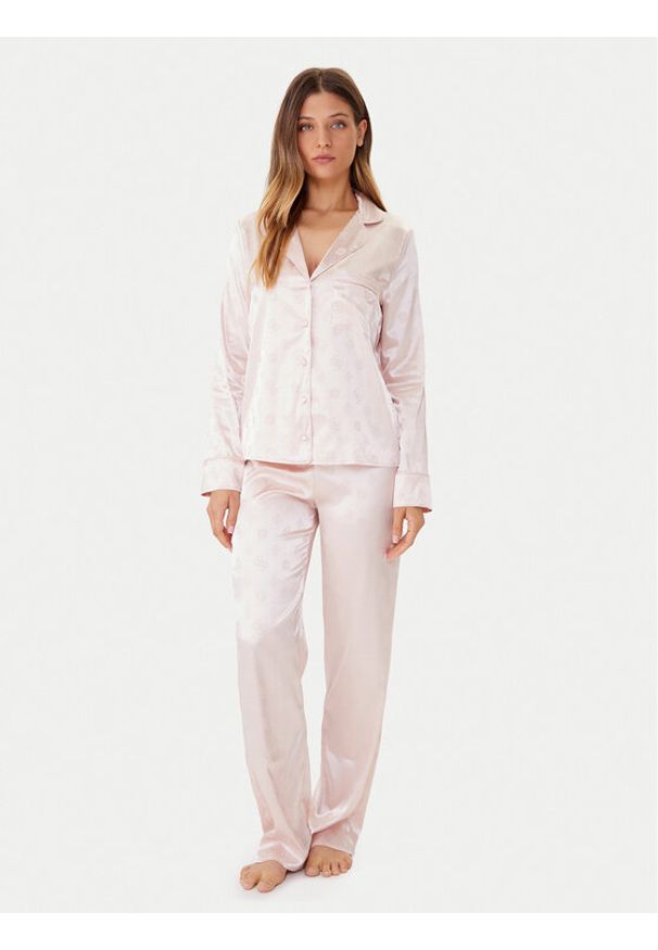 Guess Piżama O5BX05 W4732 Różowy Regular Fit. Kolor: różowy. Materiał: syntetyk