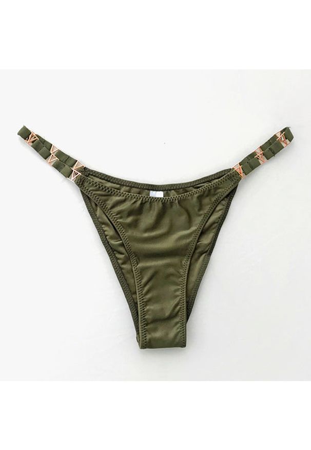 Intica - Majtki bikini z ozdobnymi paseczkami Zaylee. Kolor: zielony. Materiał: materiał